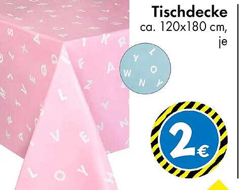Tischdecke ca. 120x180 cm, je