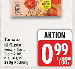 Tomato al Gusto versch. Sorten 390g Packung