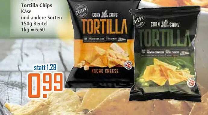 Tortilla Chips Käse und andere Sorten 150g Beutel