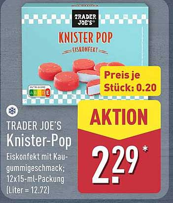 TRADER JOE'S Knister-Pop Eiskonfekt mit Kaugummigeschmack 12x15-ml-Packung (Liter = 12.72)