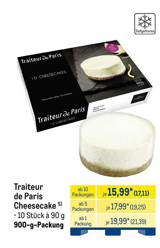 Traiteur de Paris Cheesecake • 10 Stück à 90 g 900-g-Packung