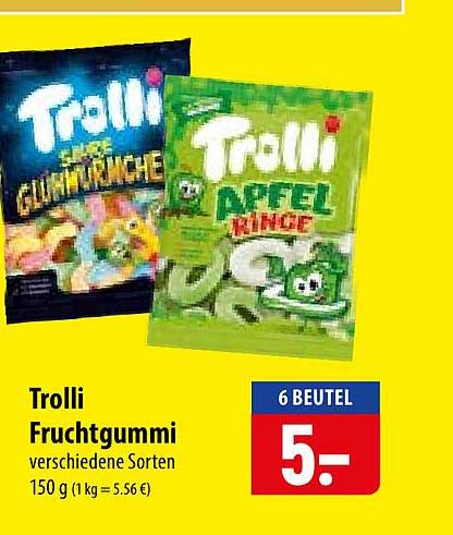 Trolli Fruchtgummi verschiedene Sorten 150 g (1 kg = 5.56 €)