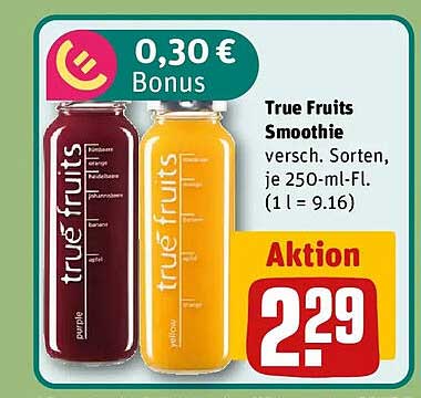 True Fruits Smoothie versch. Sorten, je 250-ml-Fl.