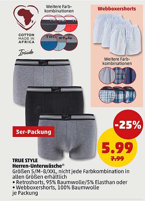 TRUE STYLE Herren-Unterwäsche*