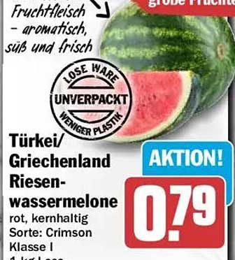 Türkei/ Griechenland Riesen-wassermelone rot, kernhaltig Sorte: Crimson Klasse I