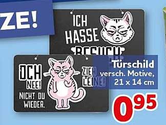 Türschild verschied. Motive, 21 x 14 cm