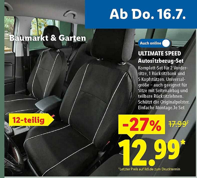 ULTIMATE SPEED Autositzbezug-Set