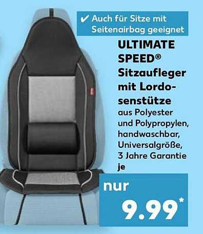 ULTIMATE SPEED® Sitzaufleger mit Lordosenstütze