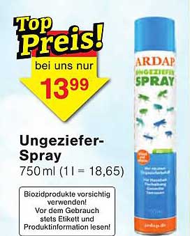 Ungeziefer-Spray 750 ml (1 l = 18,65)