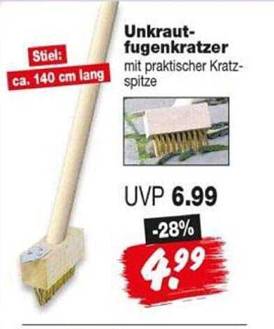 Unkraut-fugenkratzer mit praktischer Kratzspitze