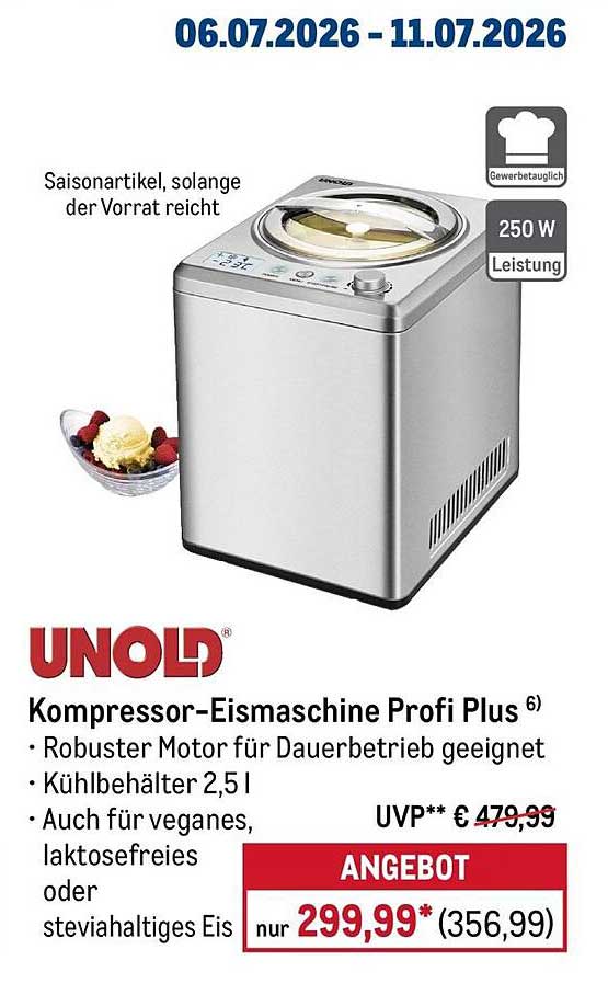 UNOLD Kompressor-Eismaschine Profi Plus 6)