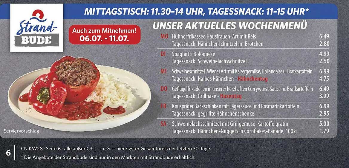 UNSER AKTUELLES WOCHENMENÜ