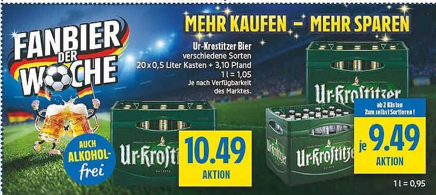 Ur-Krostitzer Bier verschiedene Sorten 20 x 0,5 Liter Kasten + 3,10 Pfand 1 l = 1,05