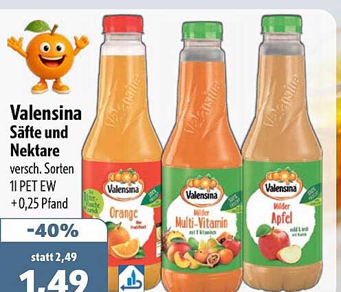 Valensina Säfte und Nektare versch. Sorten 1l PET EW +0,25 Pfand