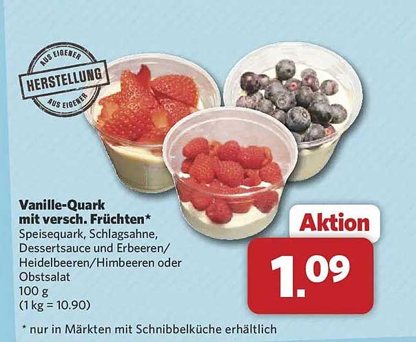 Vanille-Quark mit versch. Früchten*