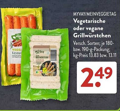 Vegetarische oder vegane Grillwürstchen