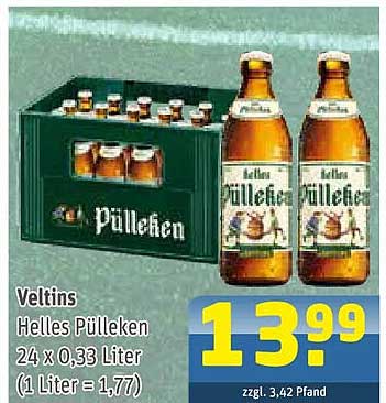 Veltins Helles Pülleken 24 x 0,33 Liter (1 Liter = 1,77)