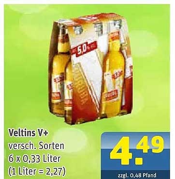 Veltins V+ versch. Sorten 6 x 0,33 Liter (1 Liter = 2,27)