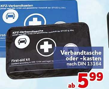 Verbandtasche oder -kasten nach DIN 13164