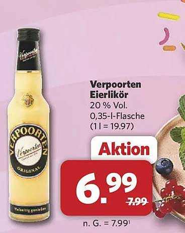 Verpoorten Eierlikör 20 % Vol. 0,35-l-Flasche (1 l = 19.97)