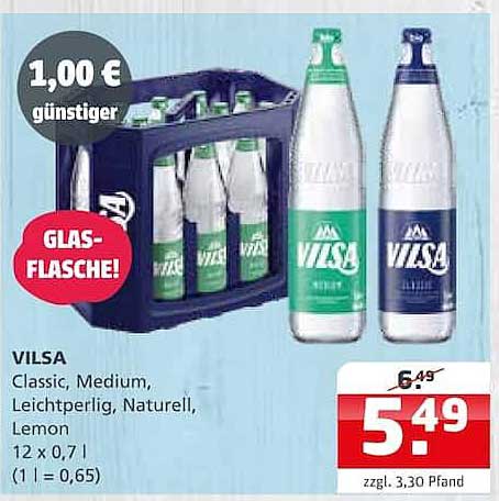 VILSA Classic, Medium, Leichtperlig, Naturell, Lemon 12 x 0,7 l