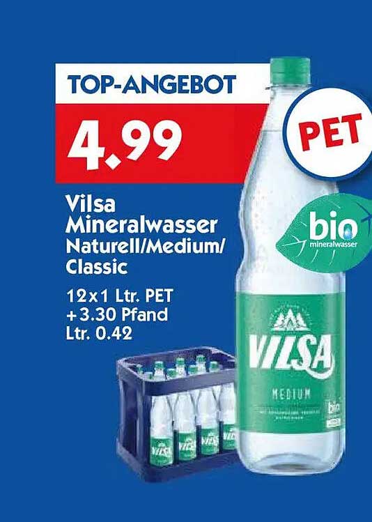 Vilsa Mineralwasser Naturell/Medium/Classic