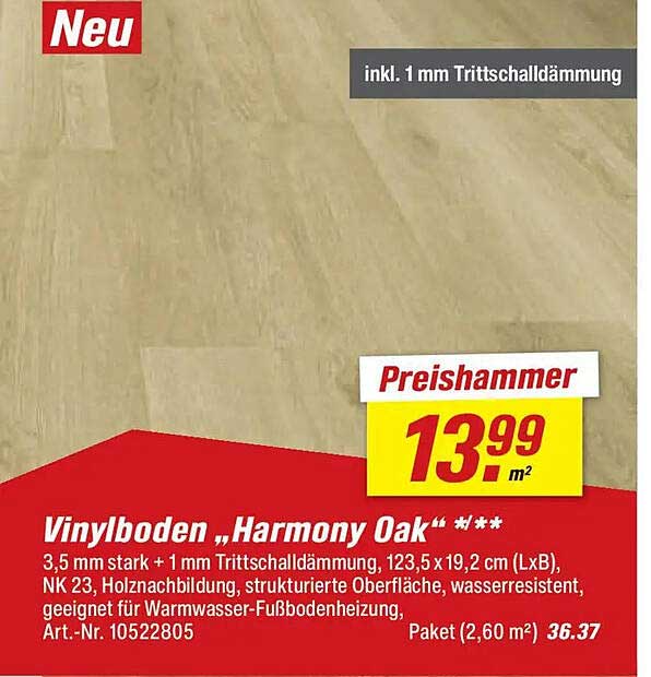 Vinylboden „Harmony Oak”***