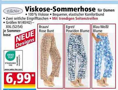 Viskose-Sommerhose für Damen