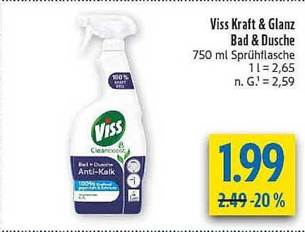 Viss Kraft & Glanz Bad & Dusche 750 ml Sprühflasche