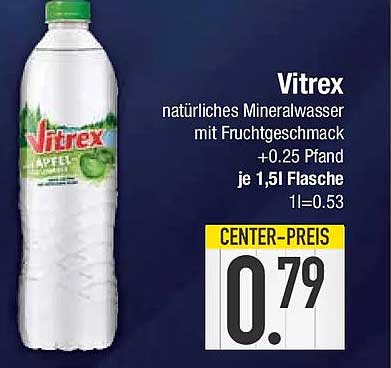 Vitrex natürliches Mineralwasser mit Fruchtgeschmack