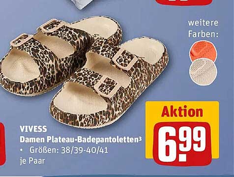 VIVESS Damen Plateau-Badepantoletten³