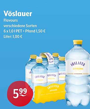 Vöslauer Flavours verschiedene Sorten 6 x 1,0 l PET + Pfand 1,50 €