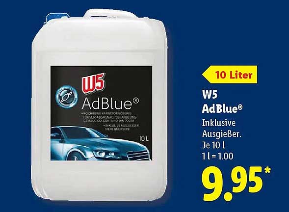 W5 AdBlue® Inklusive Ausgießer. Je 10 l 1 l = 1.00