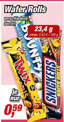 Wafer Rolls verschiedene Sorten