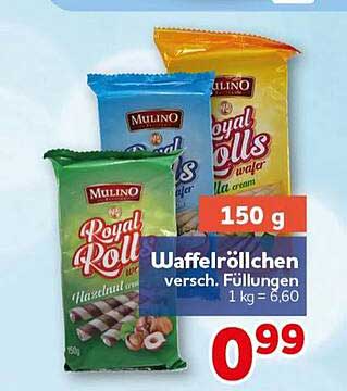 Waffelröllchen versch. Füllungen