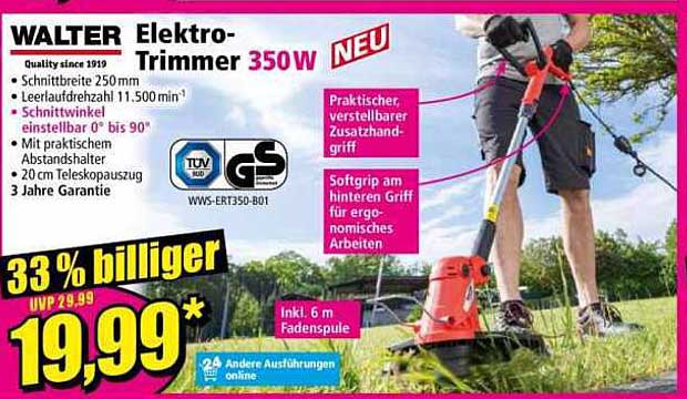 WALTER Elektro-Trimmer 350 W