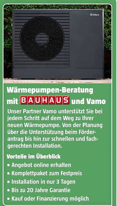 Wärmepumpen-Beratung mit BAUHAUS und Vamo