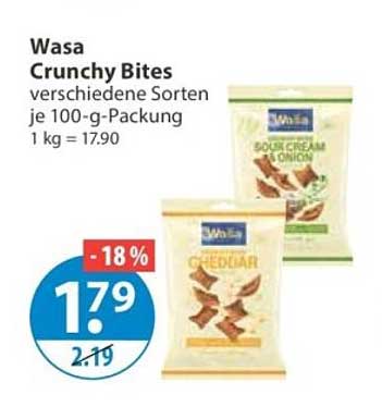Wasa Crunchy Bites verschiedene Sorten je 100-g-Packung 1 kg = 17.90