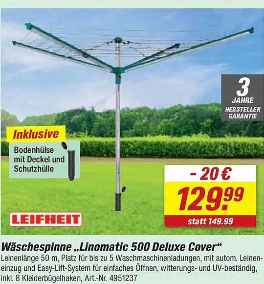 Wäschespinne „Linomatic 500 Deluxe Cover“