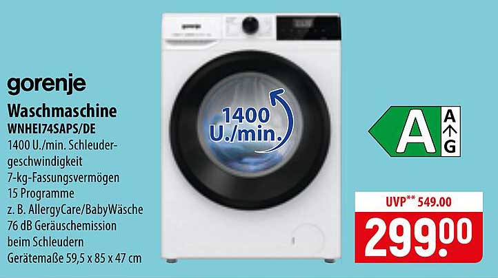 Waschmaschine WNHET74SAPS/DE
