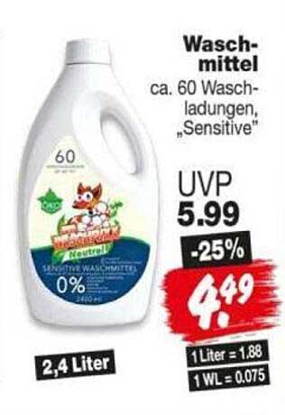 Waschmittel ca. 60 Waschladungen, „Sensitive“
