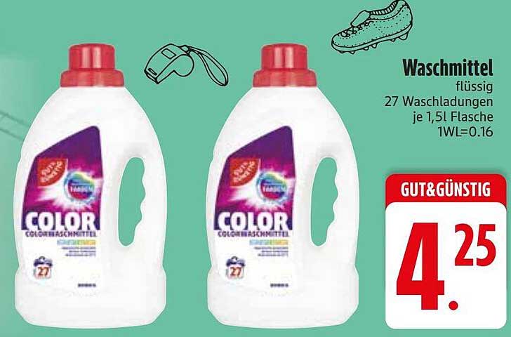 Waschmittel flüssig 27 Waschladungen je 1,5l Flasche 1WL=0.16