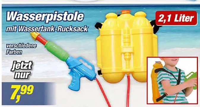 Wasserpistole mit Wassertank-Rucksack