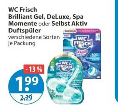 WC Frisch Brilliant Gel, DeLuxe, Spa Momente oder Selbst Aktiv Duftspüler verschiedene Sorten je Packung