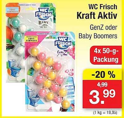 WC Frisch Kraft Aktiv GenZ oder Baby Boomers 4x 50-g-Packung