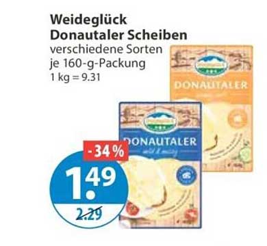 Weideglück Donautaler Scheiben verschiedene Sorten je 160-g-Packung 1 kg = 9.31