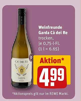 Weinfreunde Garda Cà dei Re trocken, je 0,75-l-Fl. (1 l = 6.65)