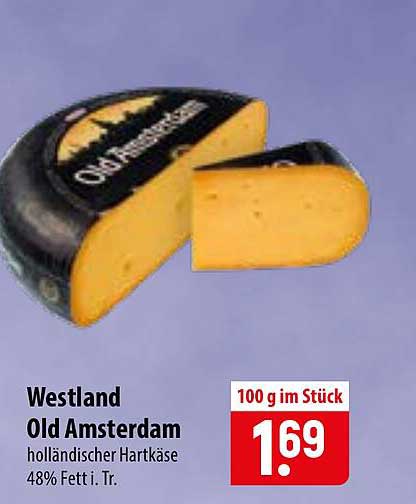 Westland Old Amsterdam holländischer Hartkäse 48% Fett i. Tr.