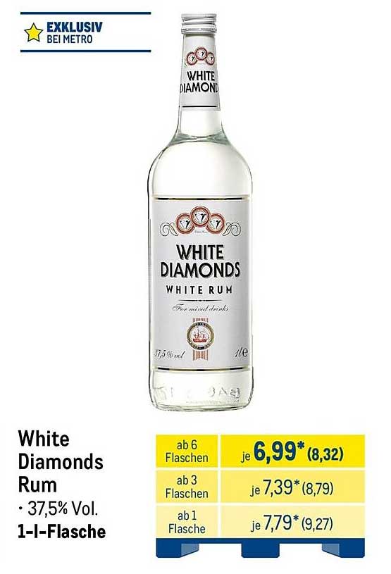 White Diamonds Rum • 37,5% Vol. 1-l-Flasche