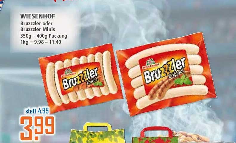 WIESENHOF Bruzzler oder Bruzzler Minis 350g – 400g Packung 1kg = 9.98 – 11.40